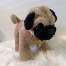 Build A Bear PUG Puppy Dog Tan Stuffed Animal Red Collar Plush 14