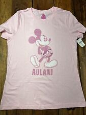 Disney's Aulani Resort & Spa Hawaii Mickey Mouse T Shirt SM Pink & Glitter  Soft picture