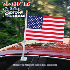 50 Pcs Small American Flags with Wooden Sticks 4x6