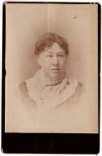 CIRCA 1880s CABINET CARD JOHNSTON GORGEOUS YOUNG LADY IN DRESS BUFFALO NEW YORK picture