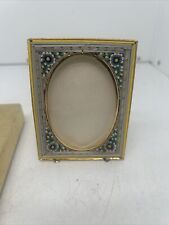 Vintage Italian Micro Mosaic Photo Picture Frame W/ Box Floral Glass Mosaic J50 picture