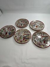 5 Vintage Japanese Asian Hand Painted Mixed Saucers picture