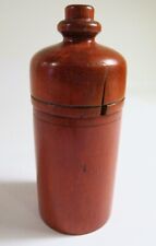 Antique Turned 2-Part Treenware Bottle Storage Container — Refinished picture