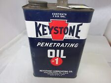 VINTAGE ADVERTISING keystone   1 GALLON OIL GARAGE   CAN  SHOP TIN   D-65 picture