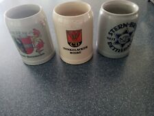 Lot of 3 Vintage Pottery Beer Stein Shot Mugs From Germany picture