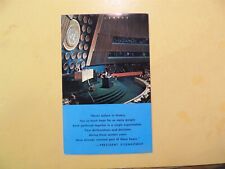 United Nations New York postcard General Assembly 1953 Eisenhower speaker picture