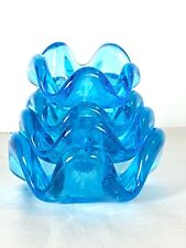 Vintage Art Glass MCM Italian Turquoise 4 Nesting Stacking Small Dishes picture