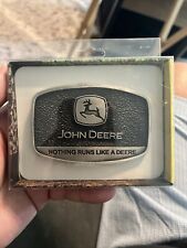 JOHN DEERE Nothing Runs Like a Deer Fine Pewter Collectible Belt Buckle NEW picture