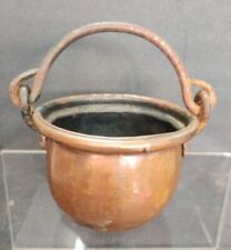 Antique Hammered Copper Cauldron Copper Rivets, Hand Forged Handle, Dovetailed picture