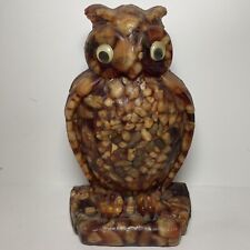 Vintage MCM 70’s Lucite Vomit Art Mold Owl Decor Amber AS IS picture
