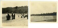 c1910s  Photo ME Maine North Lebanon Group of People Lake or Pond picture