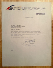 American Export Airlines - 1945 New York, NY vintage business letter picture