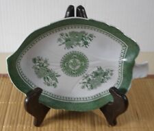 VTG SPODE COPELAND FITZHUGH GREEN FINE STONE LEAF DISH TRAY SPOON REST ENGLAND picture