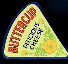 Cheese label vtg advertising ephemera paper England UK Buttercup delicious roses picture