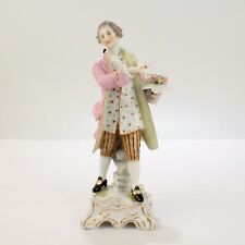 Antique Passau Porcelain Figurine - Gentleman with Flowers & Love Letter picture