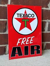 12” Texaco  Free Air Gasoline Oil  Heavy Metal Vintage Style Steel Sign picture