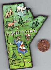 MANITOBA  CANADA PROVINCE ARTWOOD  MAP MAGNET  WINNIPEG      MADE IN CANADA picture