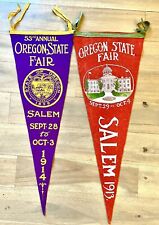 1913 & 1914 Oregon State Fair Original Antique Pennants 29” Felt w/Tassels picture