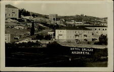 RPPC RARE Nazareth Israel Hotel Galilee soccer field real photo postcard picture