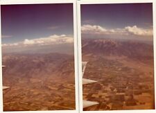 2 Vintage Photos Landscape View From Airplane Plane Land Clouds Land picture