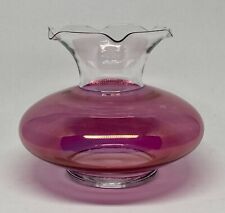 Vintage Antique Pink Cranberry Flashed Ruffle Glass Vase picture