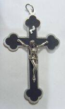 vintage catholic pectoral 3 inch crucifix cross religious pendant Italy 53174 picture