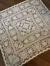 VINTAGE 50” SQUARE FABULOUS OLD CARD TABLECLOTH  picture