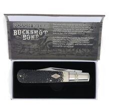 Large Barlow pocket knife Buck Shot Bone Handles in display case box Rough Rider picture