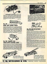 1957 ADVERT Toy Structo Gasoline Tanker Tow Truck Tonka Fire Department picture