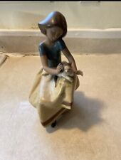 Lladro Figurine, Repose Gres Girl with Cat (2169) No Box picture
