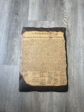 Antique Copy Of Declaration of Independence in Cherry Finish Wooden FRAME picture