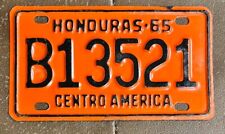 Honduras 1965 Bicycle License Plate # B13521 picture