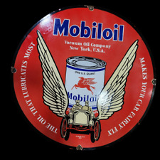 PORCELIAN MOBILOIL   ENAMEL SIGN SIZE 36x36 INCHES DOUBLE SIDED picture