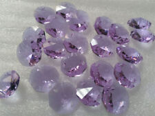 100Pcs 14mm Purple Crystal Octagon Beads Prisms Suncatcher Chandelier Lamp Parts picture