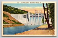 PA Mahoning Creek Dam in Armstrong County Pennsylvania Linen Vtg Postcard View picture