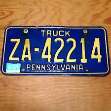 2001 United States Pennsylvania Base Truck License Plate ZA-4221 picture