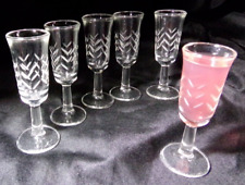 VINTAGE 1960s Set of Stemmed Brandy CRYSTAL Glass Javits Rain Pattern by  Libbey picture