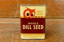 Vintage 1948 Red Owl Whole Dill Seed 1 3/4oz Metal Spice Tin Advertising Can picture