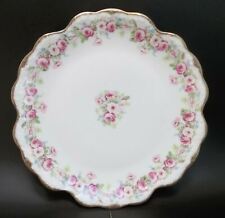 Elite Limoges France Porcelain Cabinet Plate Pink Roses picture