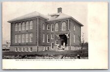 Perkasie Pennsylvania~New Public School Bldg~P&R Railroad Depot~c1905 B&W PC picture