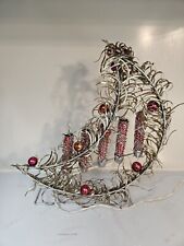 Vintage MCM Lighted Christmas Candelabra Crescent Moon Lamp picture