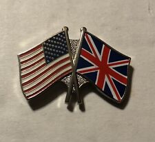 Crossed flags USA - UK lapel pin picture