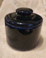 Vintage Cobalt Blue Stoneware Crock W/ Lid Country Cottage Decor picture