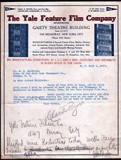 1913 New York - Yale Feature Film Co - Gaiety Theatre Building Letter Head Bill picture