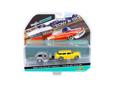 1955 Chevrolet Nomad with Traveler Trailer Yellow Tow & Go 1/64 Diecast picture