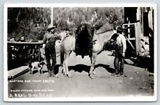 Sawyers Bar CA~Ralph Peters & Dad~Big Bear over Horse~1900s~1950 RPPC REPRINT picture
