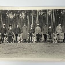 Vintage B&W Snapshot Photograph Men & German Shepard Dogs Military Police? WW2? picture