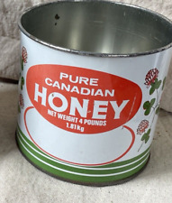 Vintage Pure Canadian Honey Tin 4 lbs.  Miel Empty picture