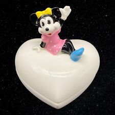 Vintage Minnie Mouse Trinket Box Heart Trinket Box Disney Japan 4.5”T 4”W picture