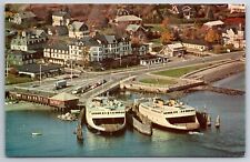 Ships~Air View Terminal Newport-Jamestown Ferry System Jamestown RI~Postcard picture